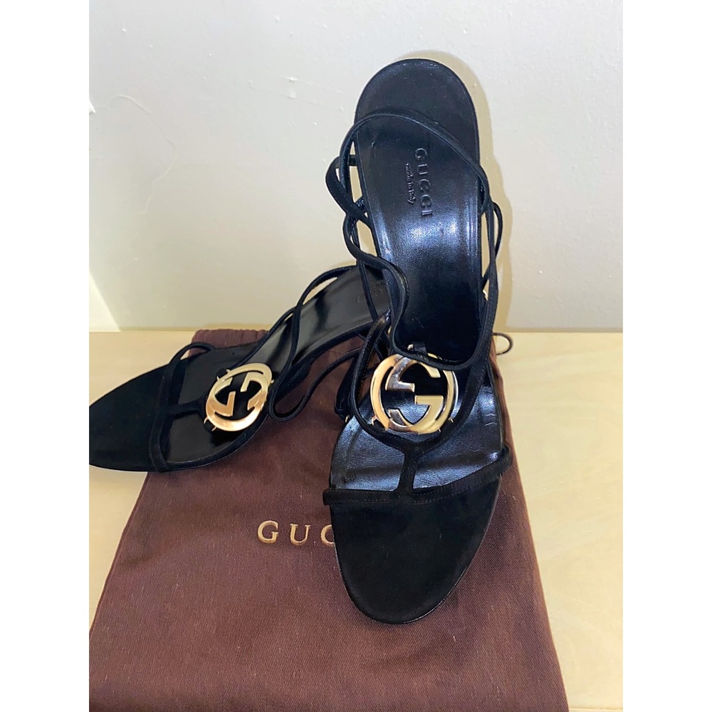 Black Suede Gucci Sandals
